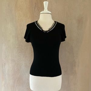 Black Shirt with Embellishments